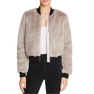 Bardot Faux Fur Bomber Zip Jacket